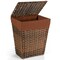 Handwoven Laundry Hamper Foldable W/Removable Liner Lid And Handles
